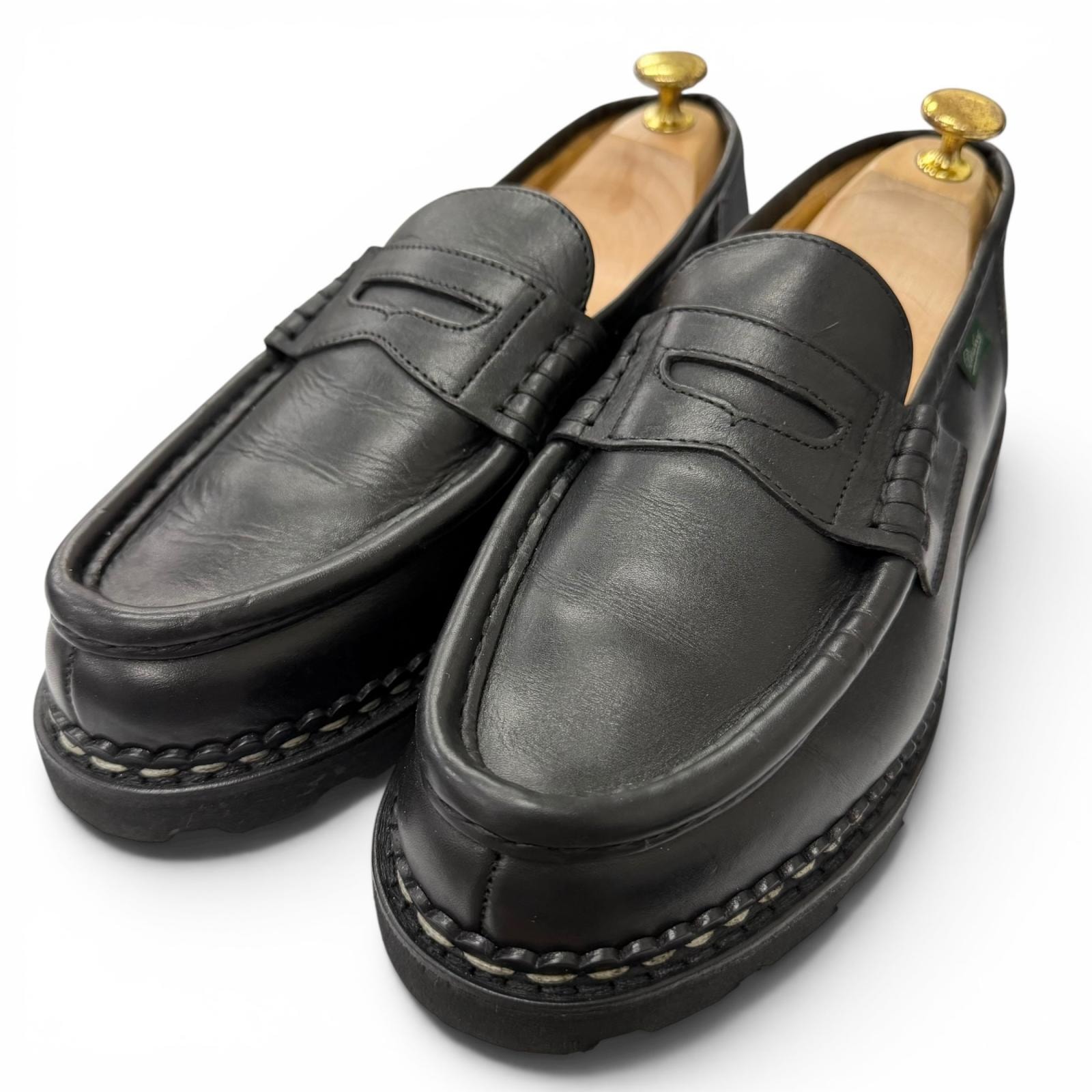 極美品 パラブーツ ローファー REIMS ランス ブラック メンズ 7.5