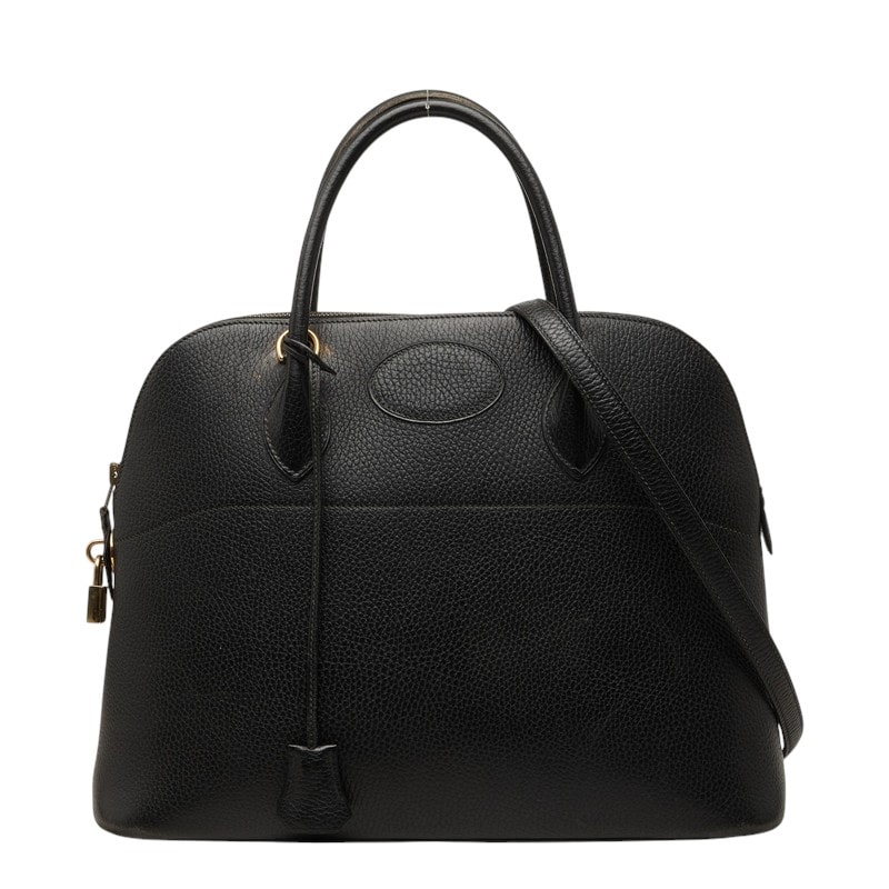 エルメス ボリード35 ハンドバッグ ショルダーバッグ 2WAY 〇X刻印 ブラック アルデンヌ レディース HERMES 中古
