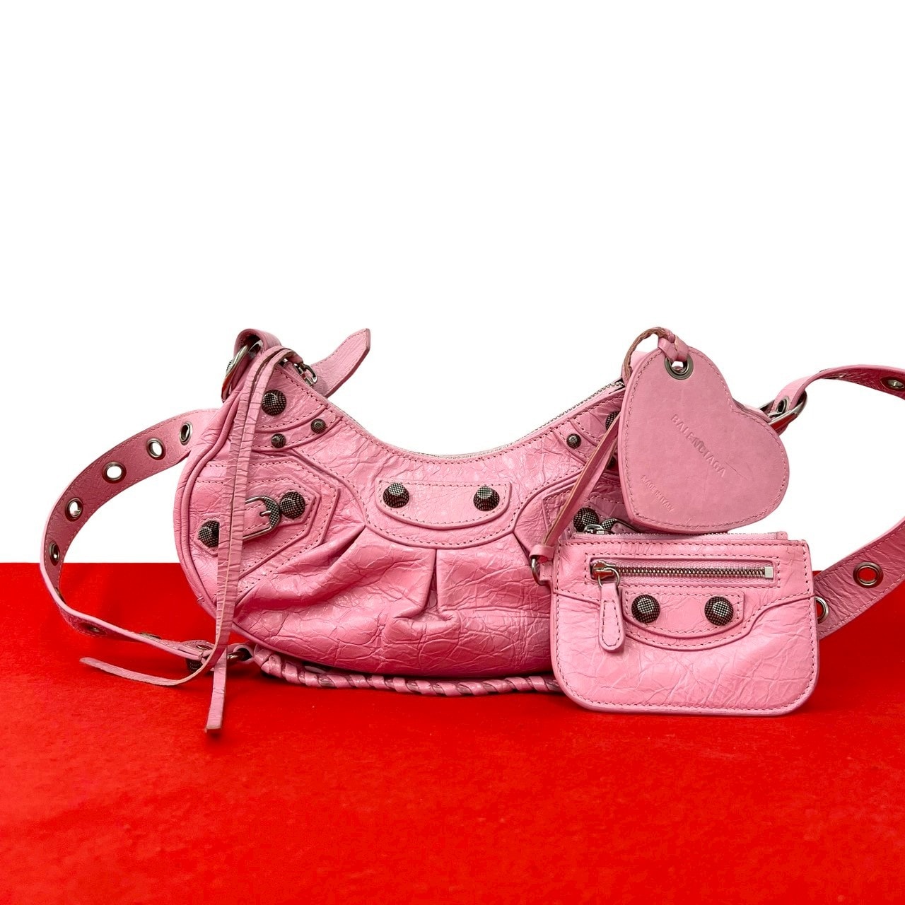 BALENCIAGA バレンシアガ ルカゴール XS レザー ショルダーバッグ ピンク
 87023