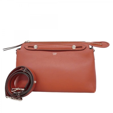 【6dd4356】フェンディ ハンドバッグ バイザウェイ レザー レッド シルバー金具 2wayバッグ【中古】レディース