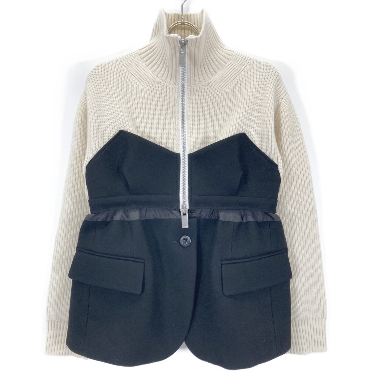 サカイ 22-06387 Wool Melton Knit Jacket