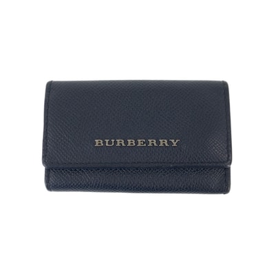 BURBERRY バーバリー 6連 ネイビー ガンメタ金具 レザー キーケース 男女兼用 600554 【中古】