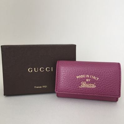 GUCCI Swing Leather 6 Key Case "Purple"