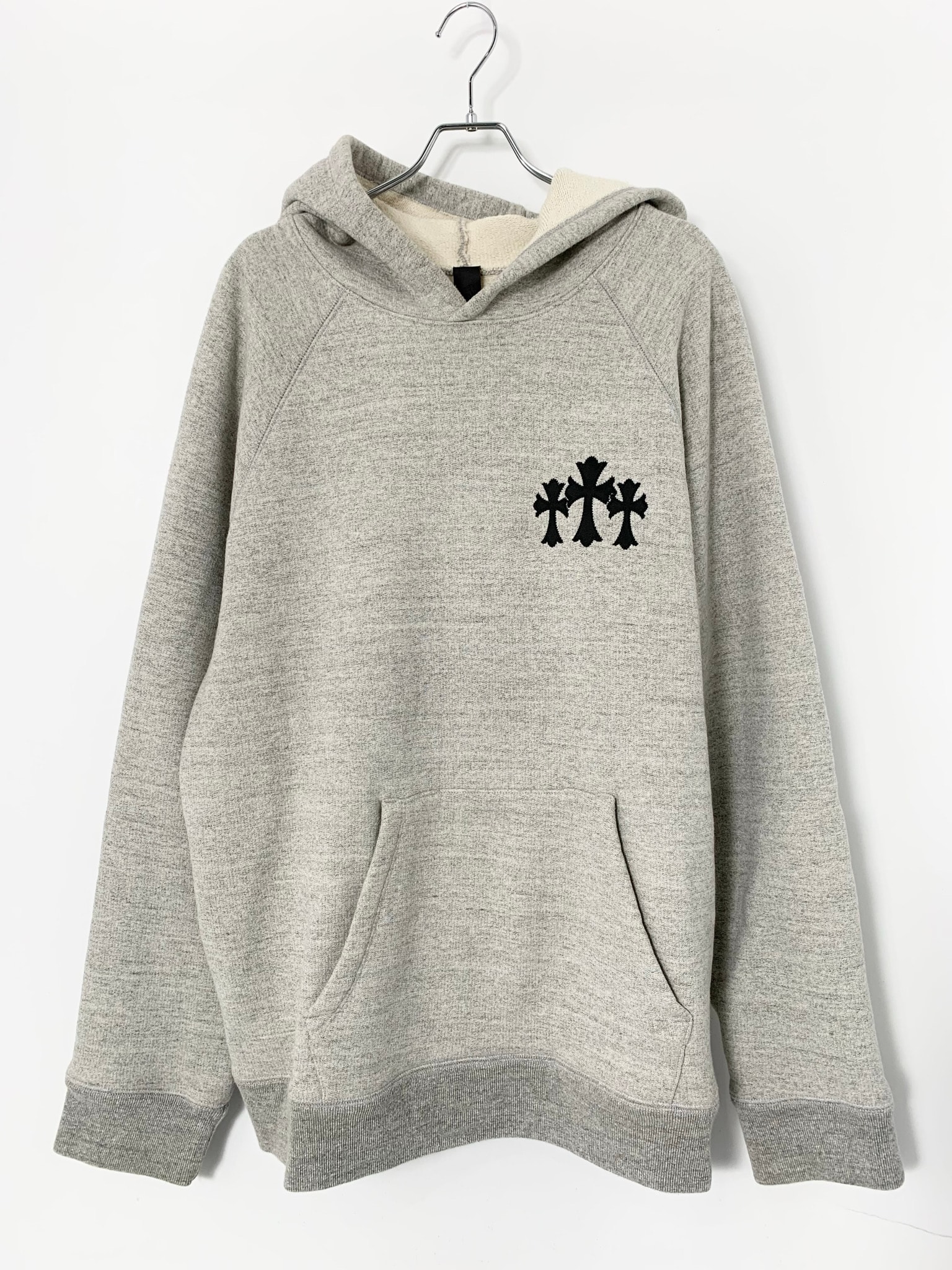 Chrome Hearts CH Logo Cemetery Cross Hoodie "Gray"