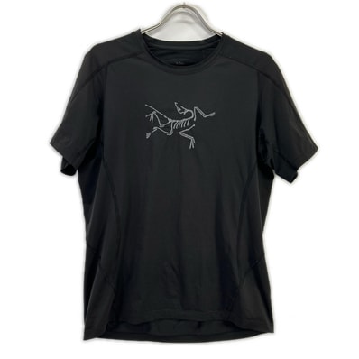 アークテリクス 18920 ブラック フェイジック エボリューション クルーネック ロゴ Tシャツ S