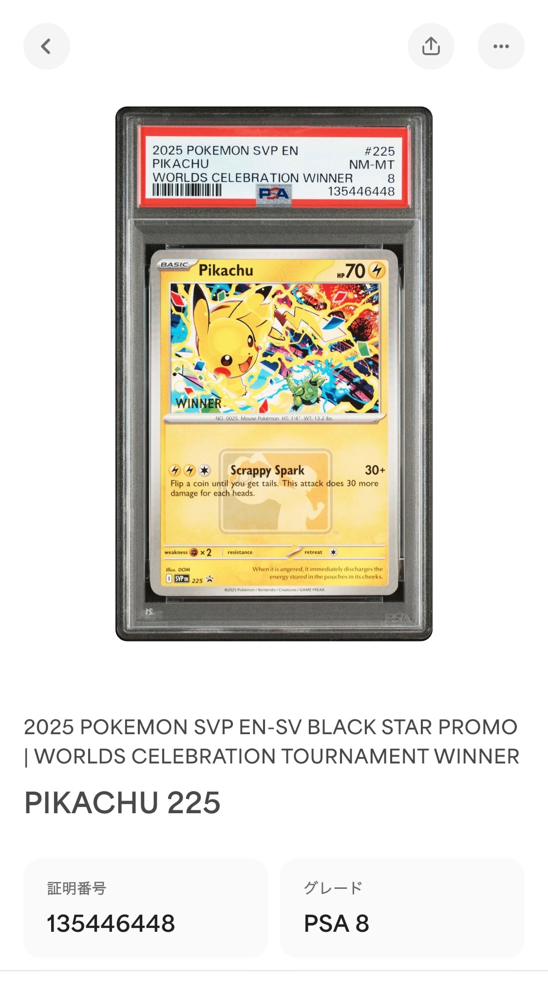 ピカチュウ P [SVP EN 225]【英語版】(プロモーションカード「2025