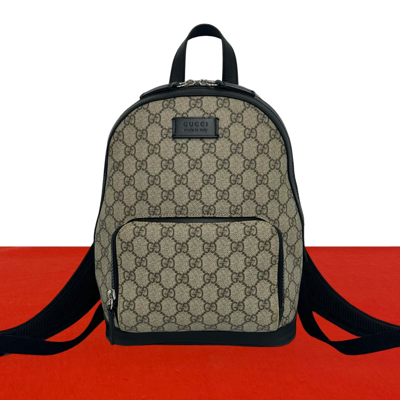 GUCCI グッチ GGスプリーム レザー ポリウレタン リュックサック ベージュ
 70853
