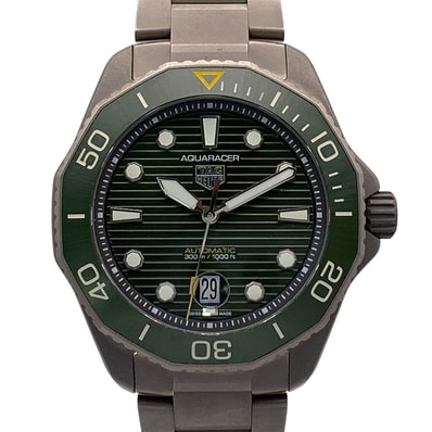 TAG HEUER タグホイヤー アクアレーサー プロフェッショナル 300 腕時計 WBP208B BF0631 ステンレススチール カーキ グリーン メンズ【中古】