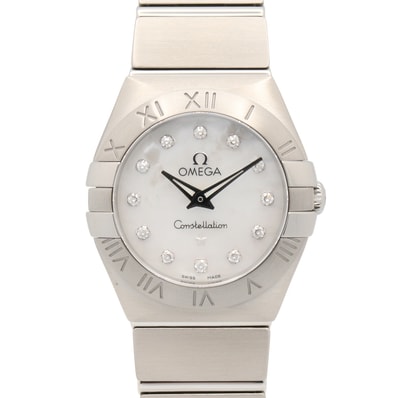 オメガ OMEGA コンステレーション ブラッシュ 12Pダイヤ 腕時計 時計 ステンレススチール ダイヤモンド レディース ホワイト系 ホワイトシェル 123.10.24.60.55.001 【中古】