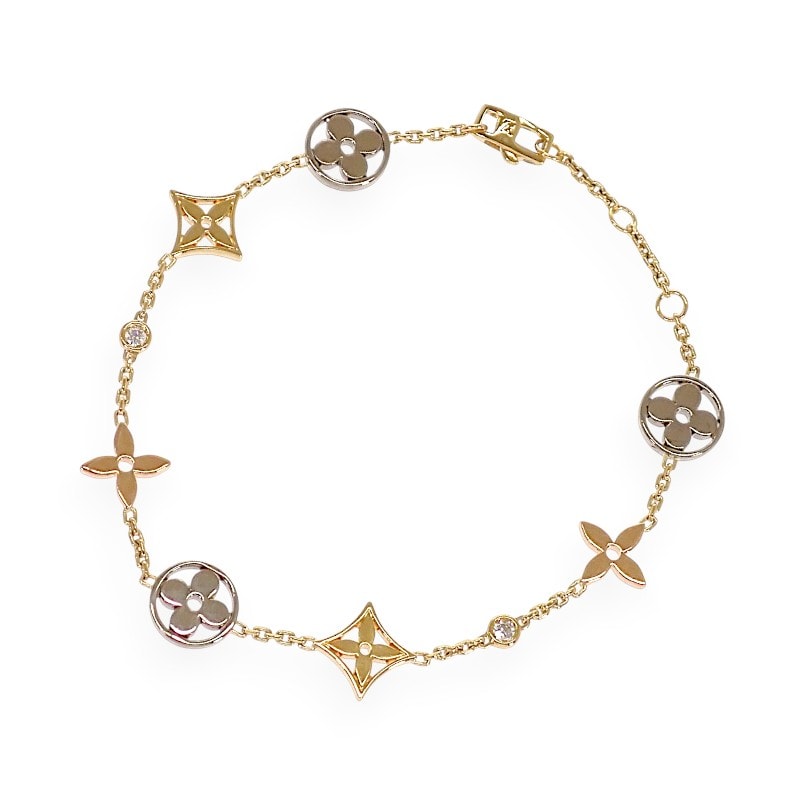 ルイヴィトン LOUIS VUITTON モノグラム イディール Q95286 ブレスレット K18イエローゴールド K18ホワイトゴールド K18ピンクゴールド ゴールド ダイヤモンド レディース【中古】【Aランク】