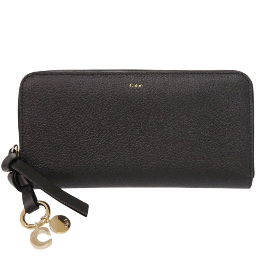 C (やや傷や汚れあり)】Chloe クロエ ラウンドファスナー財布 グレー