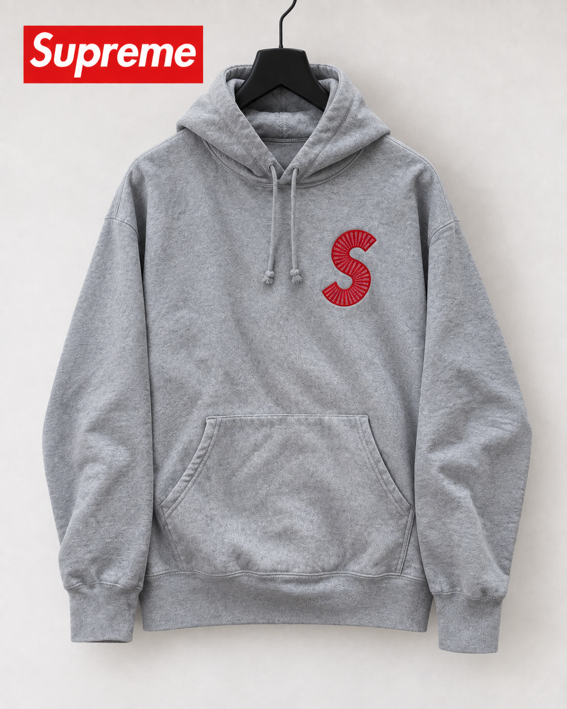 Supreme S Logo Hooded Sweatshirt "Heather Grey" (20FW)