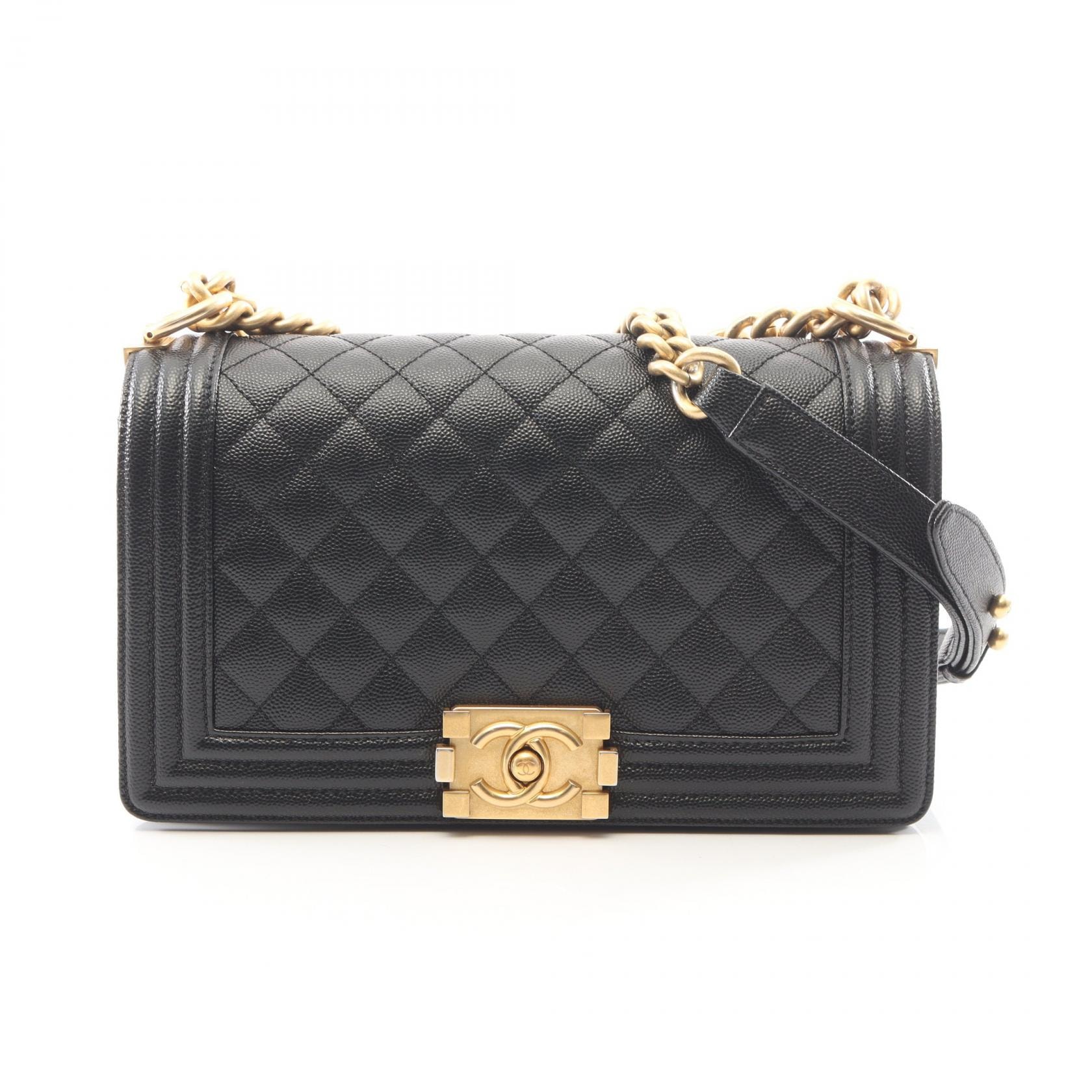 シャネル CHANEL ボーイシャネル ショルダーバッグ バッグ キャビアスキン(グレインドカーフ) レディース ブラック系 A67086 【中古】