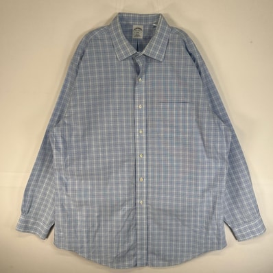 古着 ブルックスブラザーズ Brooks Brothers 長袖シャツ 胸ポケ 346 SLIM FIT XL ブルー系 チェック メンズ
