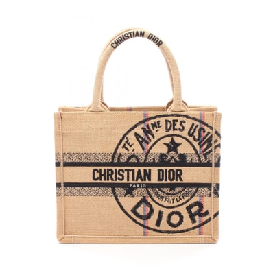 ディオール Dior BOOK TOTE ブックトート スモール ディオールユニオン トートバッグ バッグ ジュート レディース ベージュ系 / ブラック系 / マルチカラー M1296ZGSB 【中古】