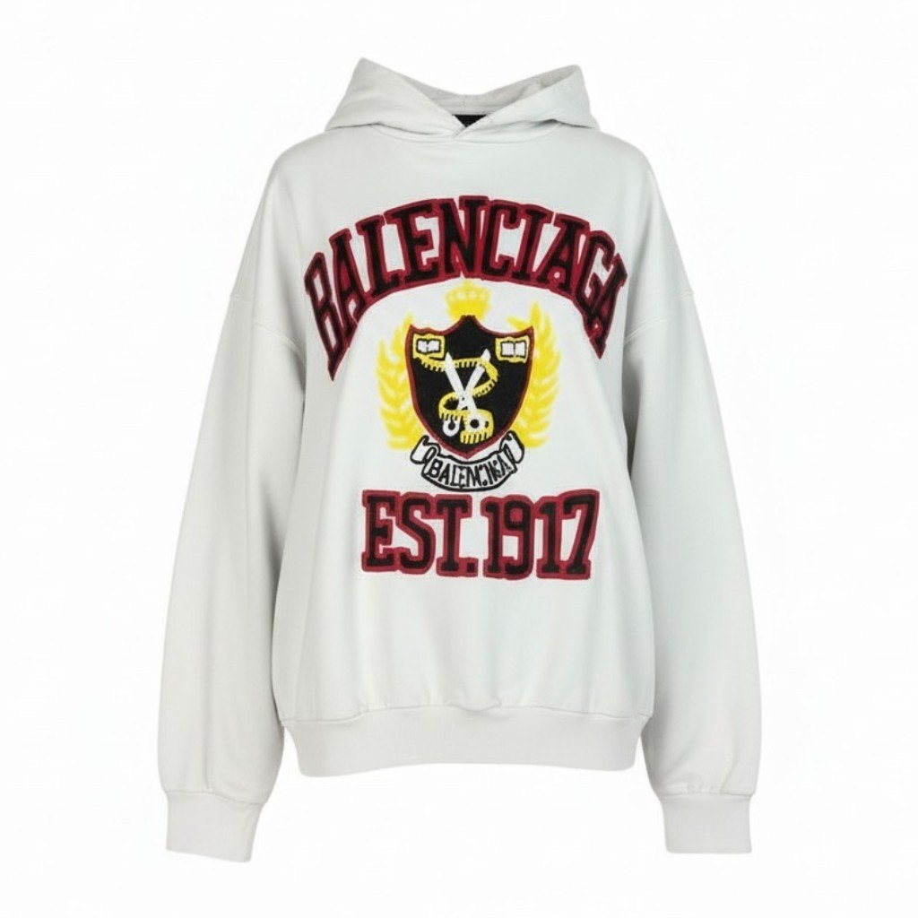 BALENCIAGA バレンシアガ 2022 デムナ期 ダメージ加工 ホワイト コットン フードパーカー A3-00309 【中古】