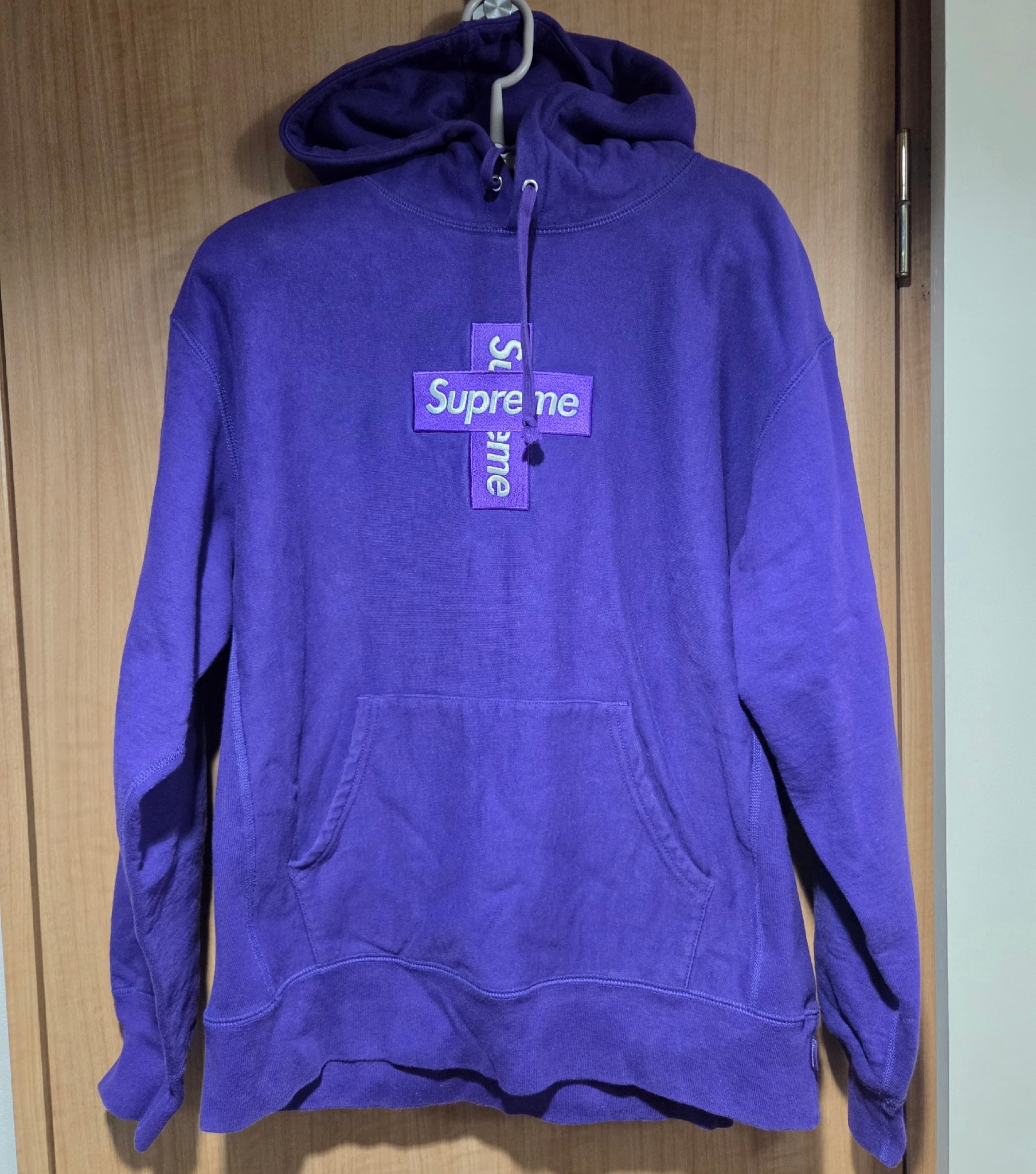 Supreme Cross Box Logo Hooded Sweatshirt "Purple"