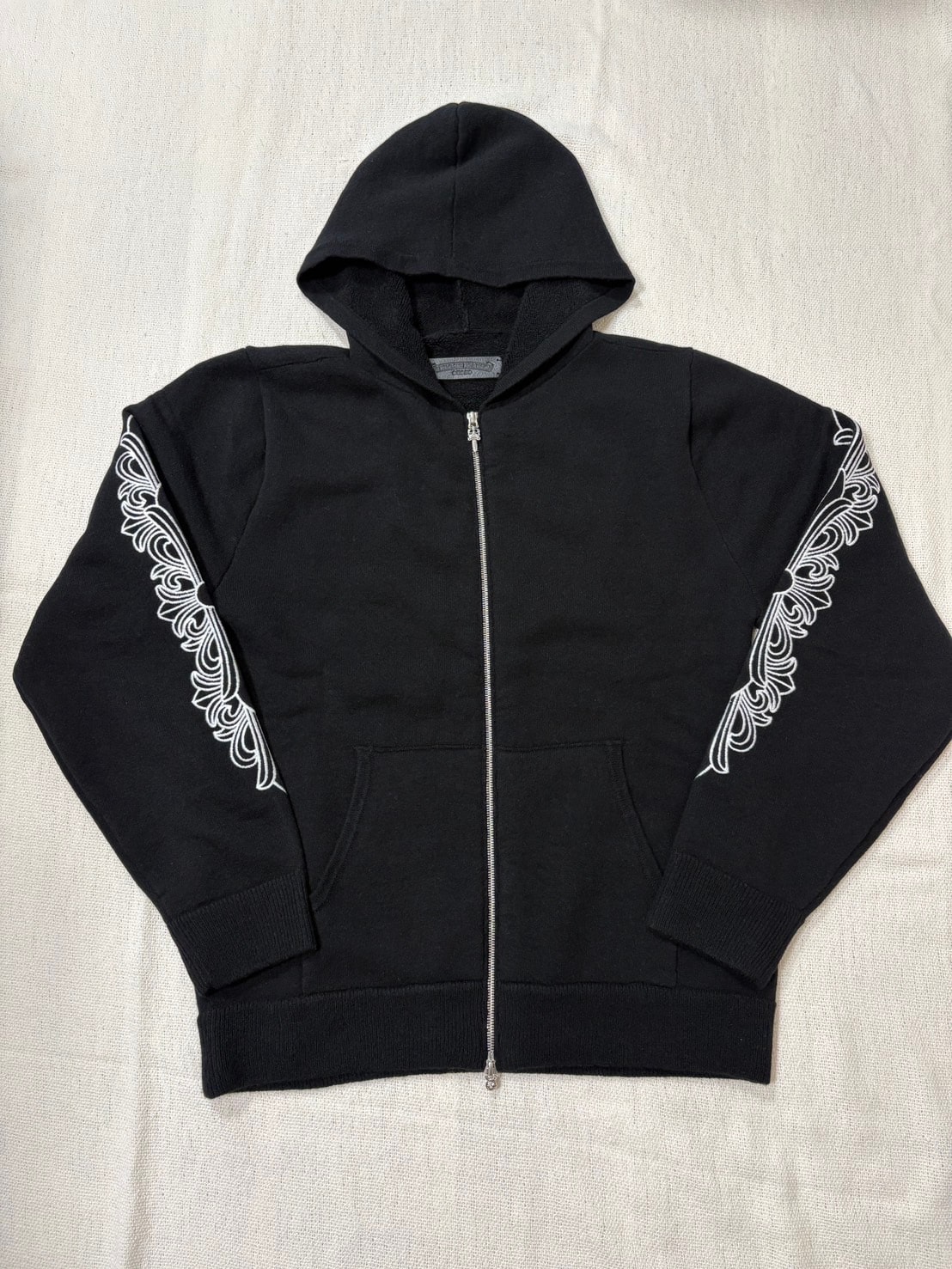 Chrome Hearts Cashmere Floral Cross Dagger & Cross Ball Zip Up Hoodie "Black" クロムハーツ カシミヤ ジップパーカー