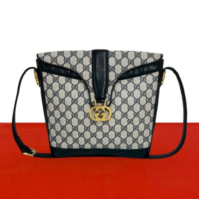 GUCCI グッチ GG 柄 レザー PVC ショルダーバッグ ベージュ
87776