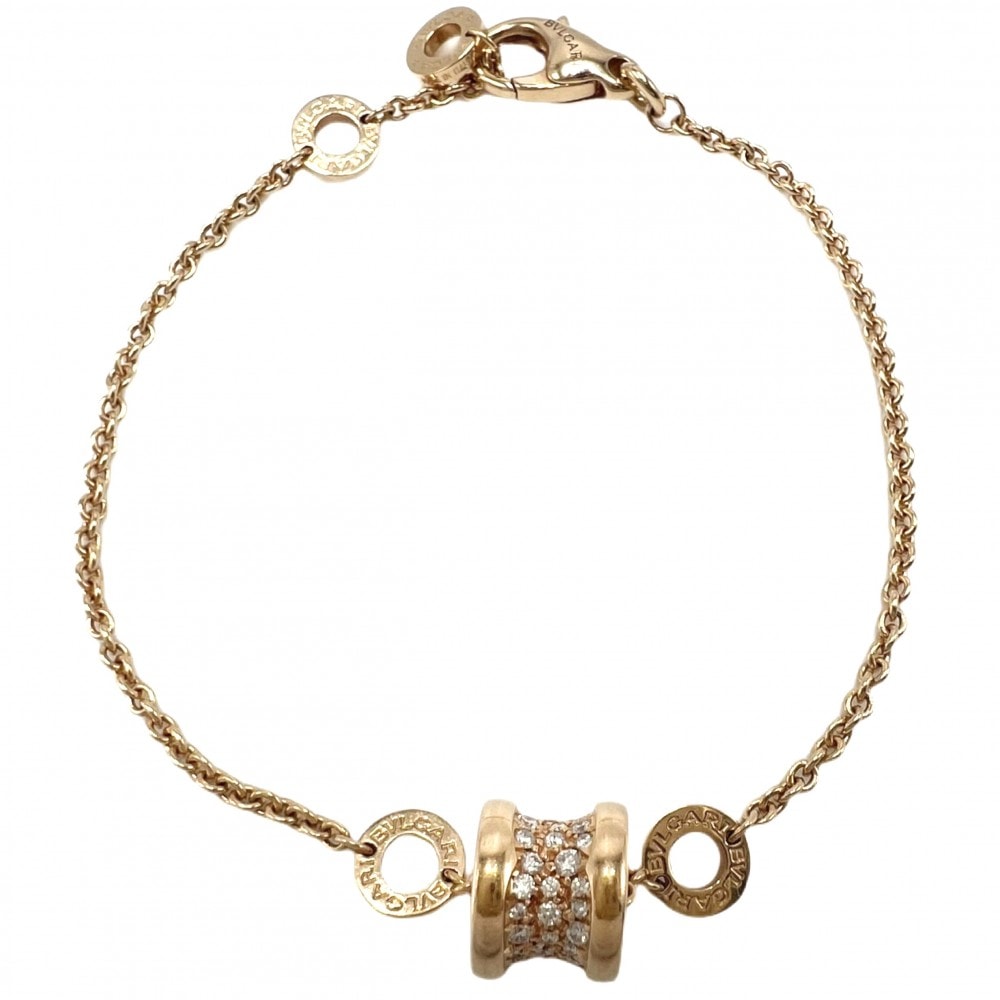BVLGARI ブルガリ ブレスレット ビーゼロワン ジュエリー アクセサリー アジャスター付き B-zero 1 Au750 PG 18金 K18ピンクゴールド ダイヤモンド ゴールド レディース 約8.1g【中古品】