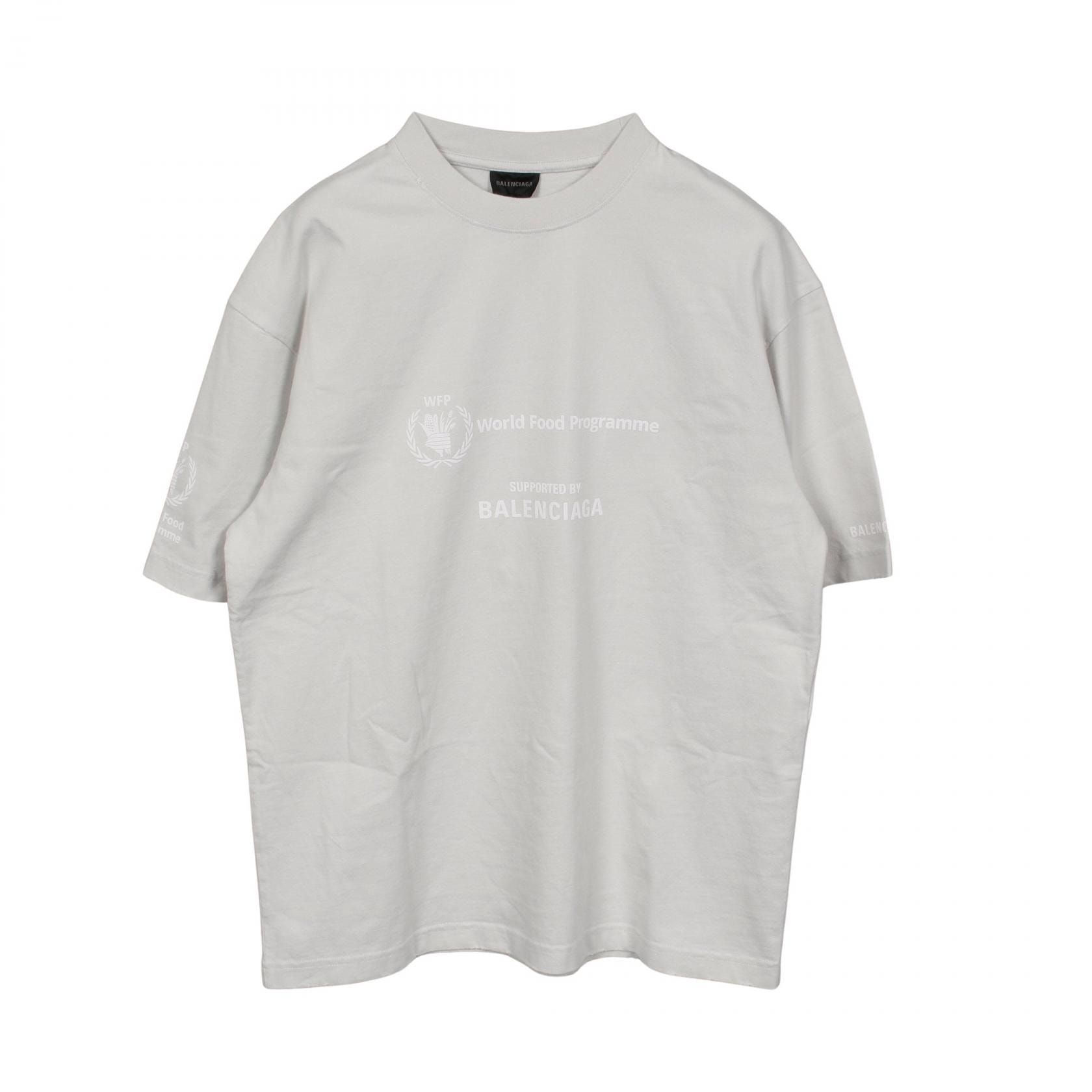 バレンシアガ BALENCIAGA BALENCIAGA × WFP ダメージ加工 クルーネック カットソー 衣料品 トップス コットン メンズ レディース ブルー系 612966 【中古】