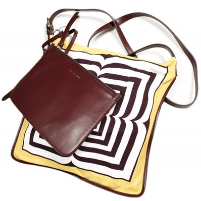 新品 DRIES VAN NOTEN ドリスヴァンノッテン 24SS BW241-SCARF218-736 W.L.BAG レザーポーチ付き スカーフショルダーバッグ 241-011521-736-203 MUSTARD 定価102,300円 カバン