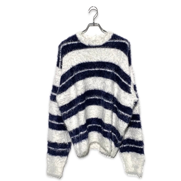 Stussy Hairy Stripe Crew Sweater "Ivory/Navy"