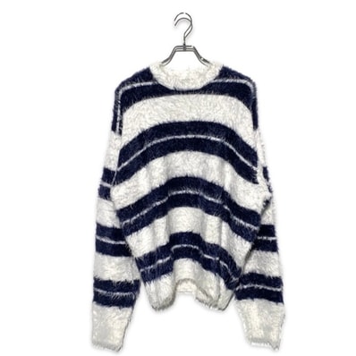 Stussy Hairy Stripe Crew Sweater "Ivory/Navy"