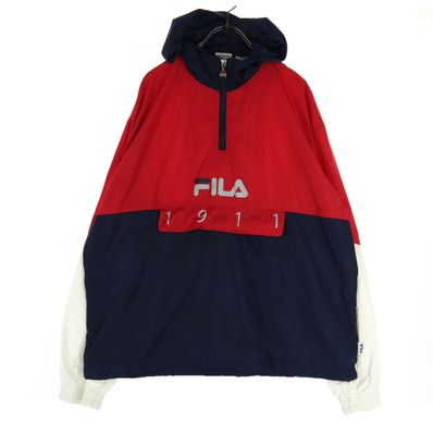FILA フィラ 長袖 ハーフジップ ウインドブレーカー L レッド系