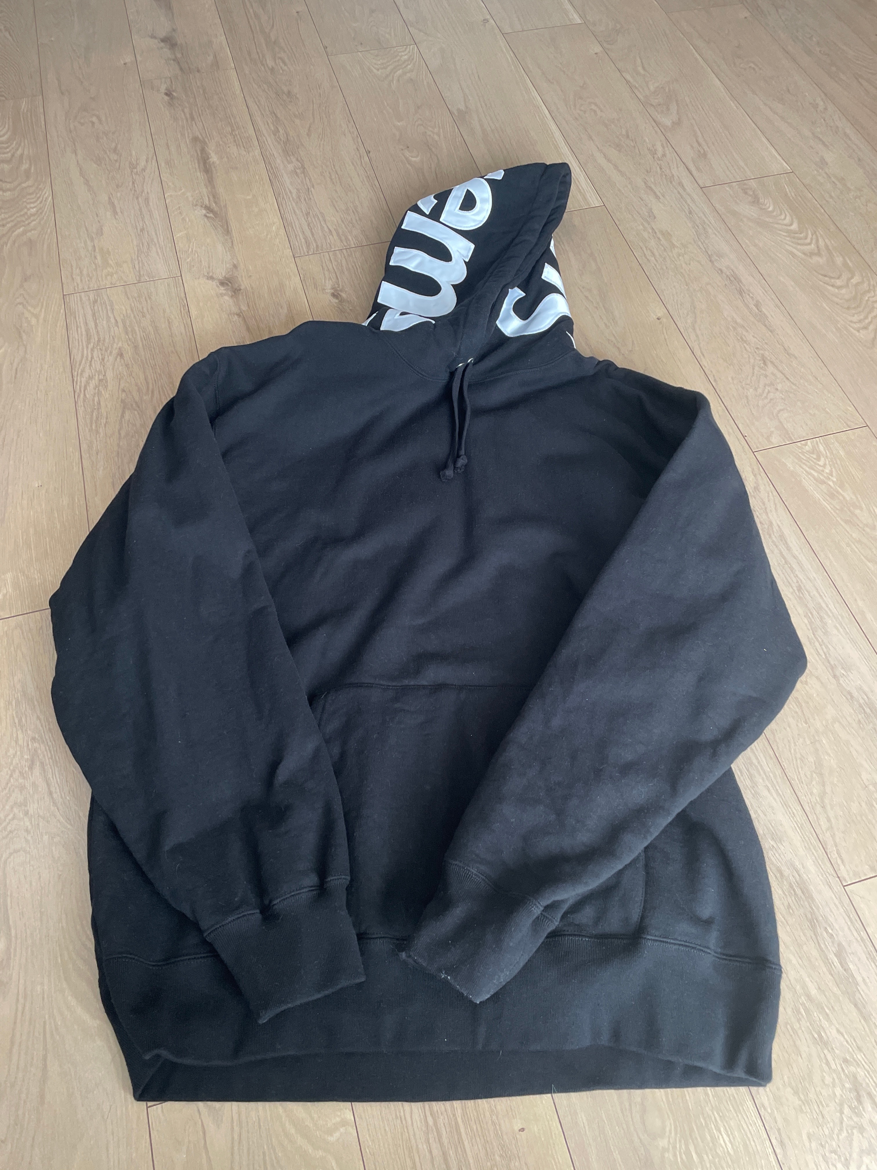 Supreme Contrast Hooded Sweatshirt "Black"