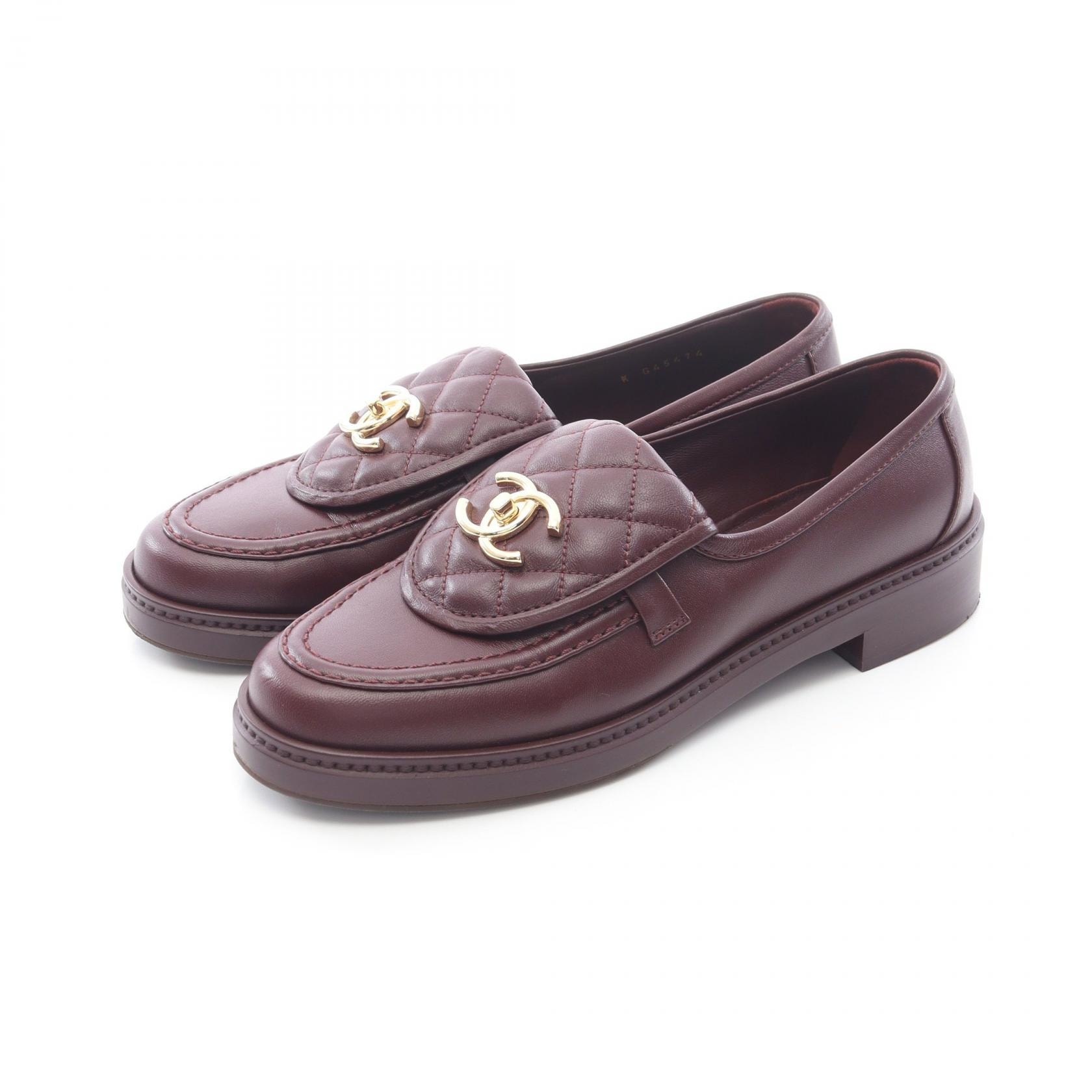 シャネル CHANEL マトラッセ ローファー 靴 レザー レディース ボルドー系 G45474 【中古】