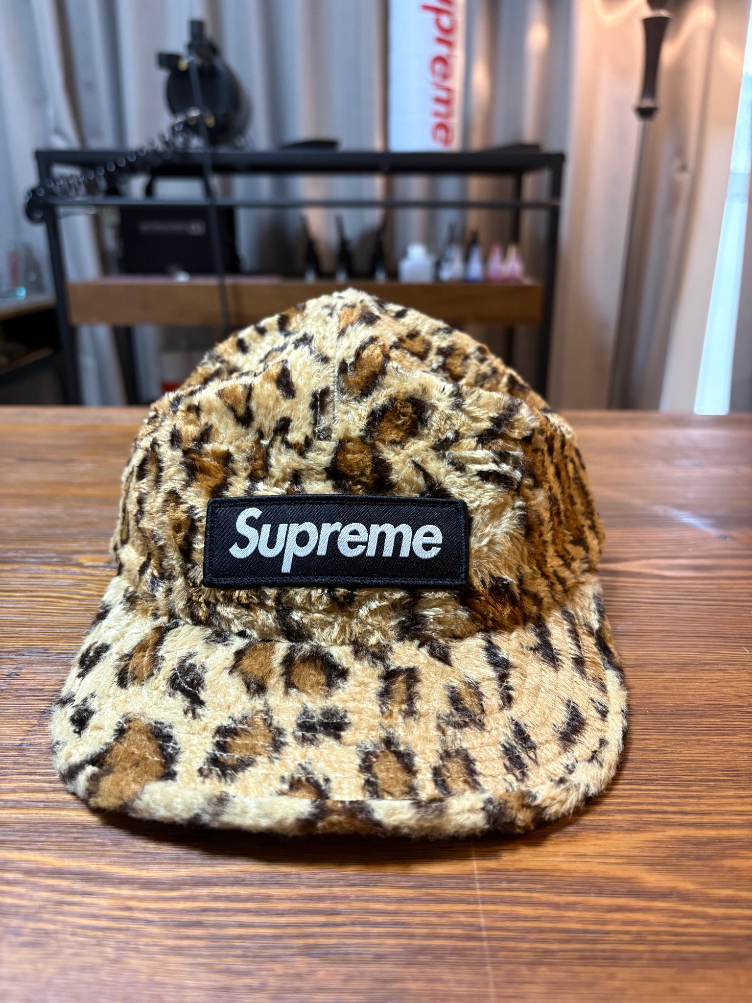 Supreme x GOODENOUGH Crushed Rayon Camp Cap "Leopard"