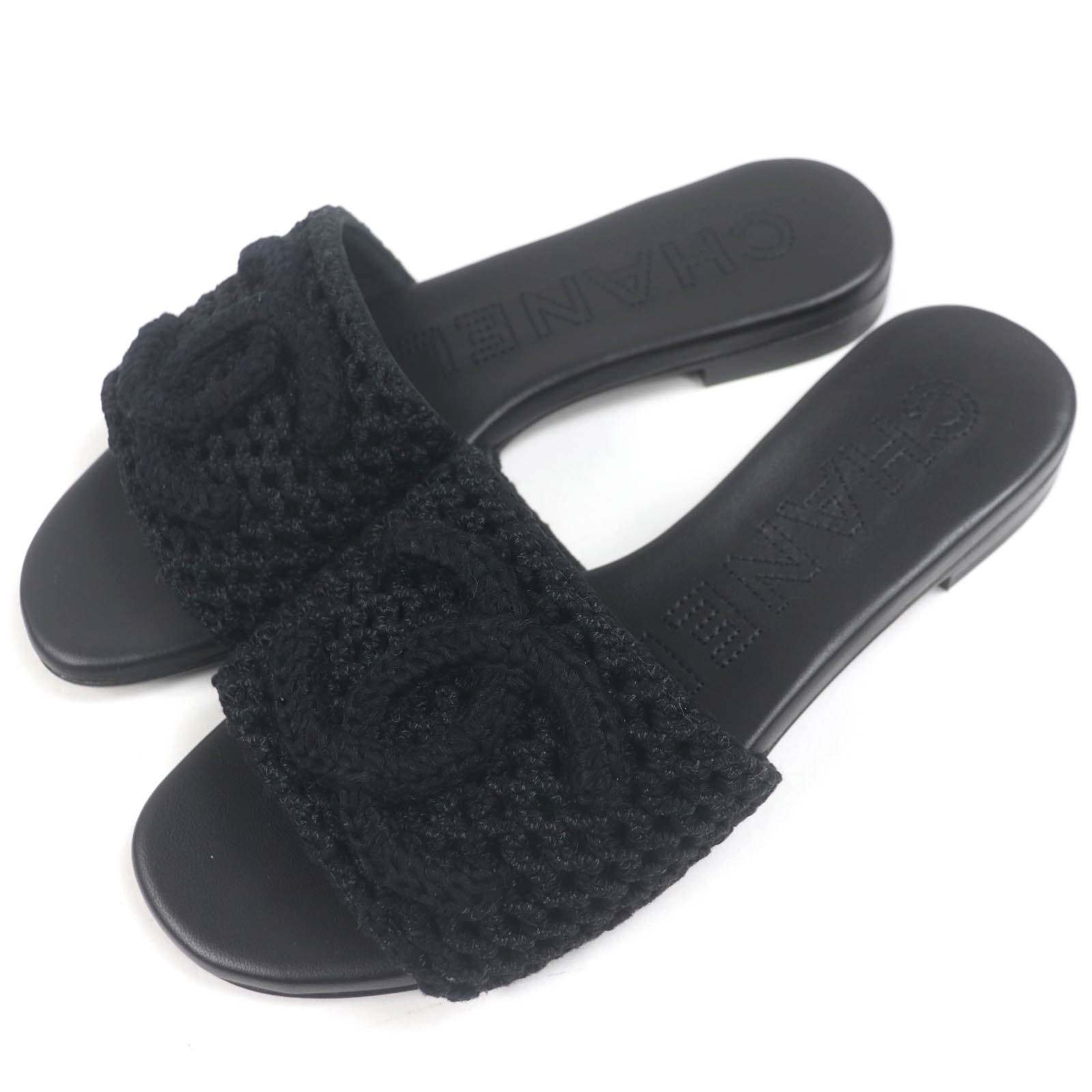 未使用品 シャネル
 ミュール ブラック レディース 35 24M G45516