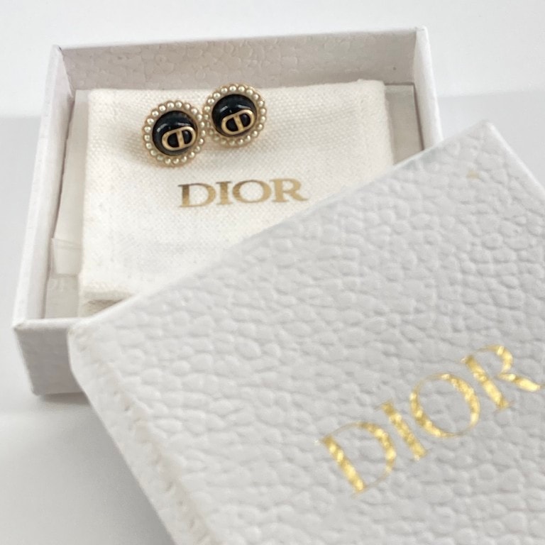 Christian Dior(クリスチャンディオール) プチ CD バロック ピアス ブラック