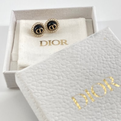 Christian Dior(クリスチャンディオール) プチ CD バロック ピアス ブラック
