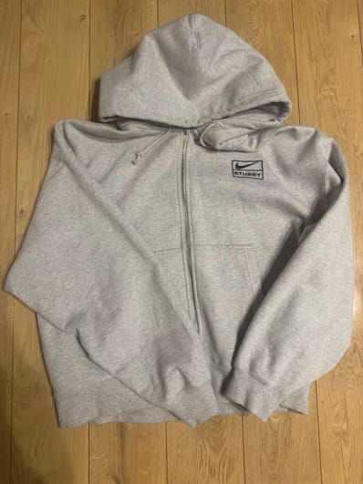 Stussy x Nike Fleece Zip Hoodie "Grey Heather" (US Size) FJ9181-050