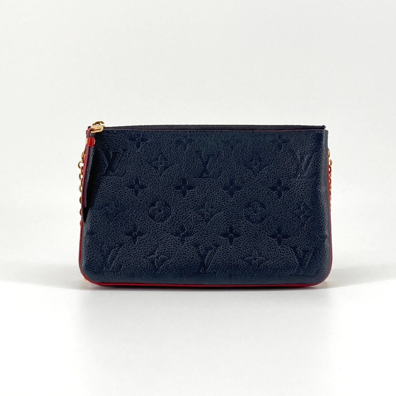 LOUIS VUITTON(ルイ・ヴィトン) モノグラムアンプラントポシェット ドゥ―ブル ジップ マリーヌルージュ M63916 ショルダーバッグ ネイビー×レッド