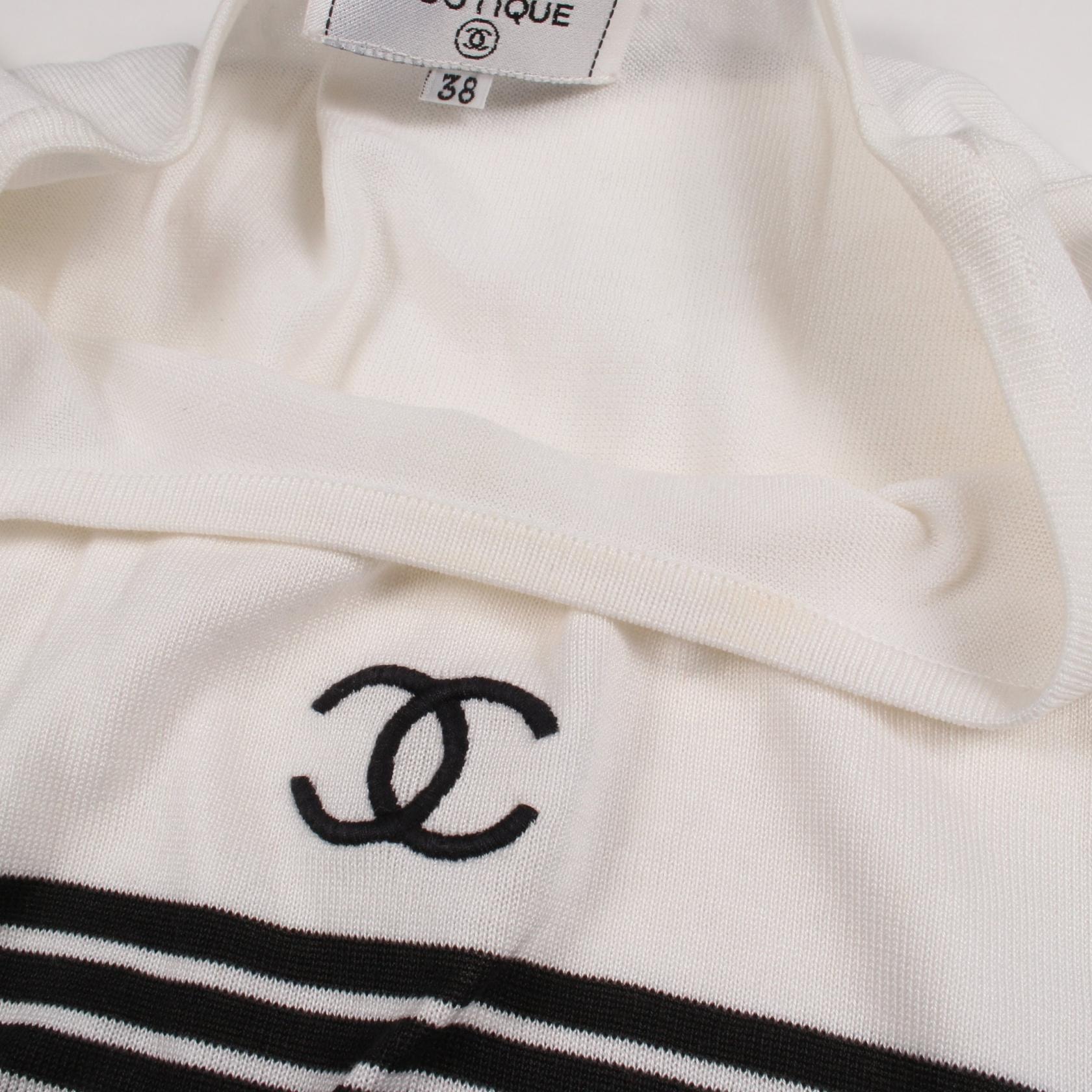 CHANEL シャネル　ボーダー　タンクトップ　ストライプ　ロゴ　ココマーク C (やや傷や汚れあり)】シャネル CHANEL ココマーク ボーダー タンク