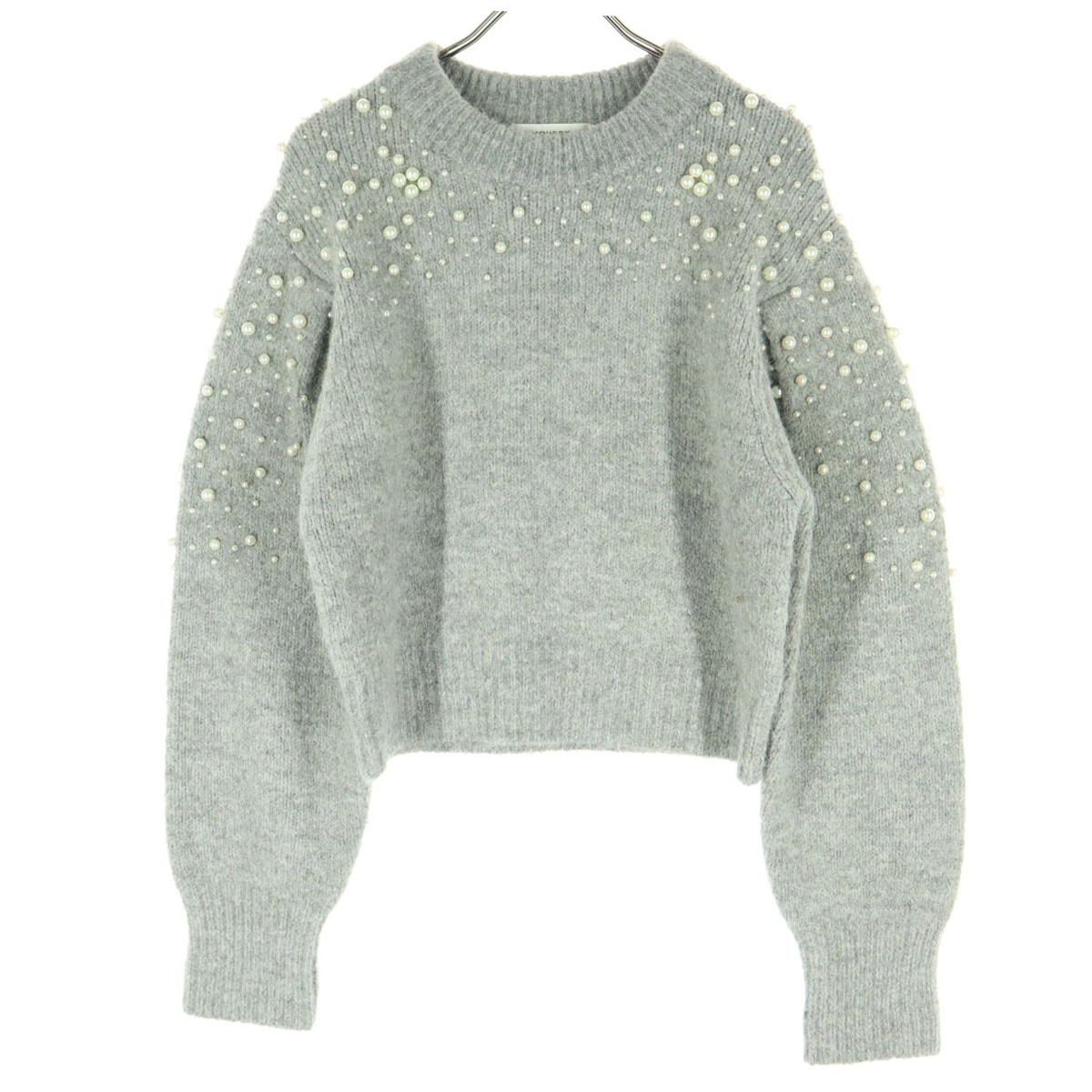 MOUSSY マウジー ビジュー 長袖 ニット F グレー