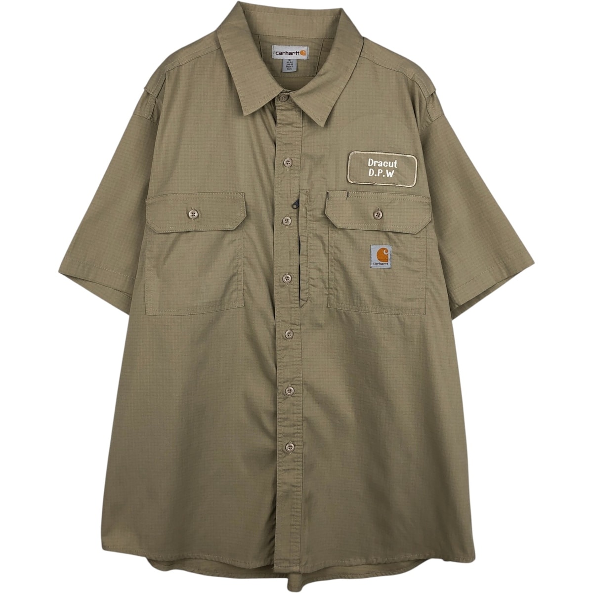 古着 カーハート Carhartt リップストップ 半袖 ワークシャツ メンズXL相当/eaa655369