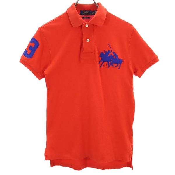 POLO RALPH LAUREN ポロラルフローレン 半袖 ポロシャツ XS オレンジ系 鹿の子