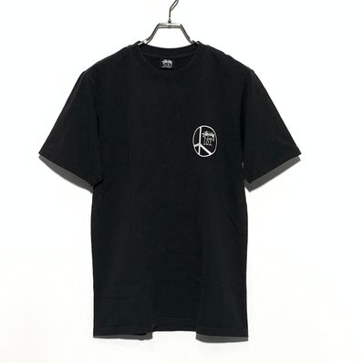 STUSSY PEACE DOT PIGMENT DYED TEE Black