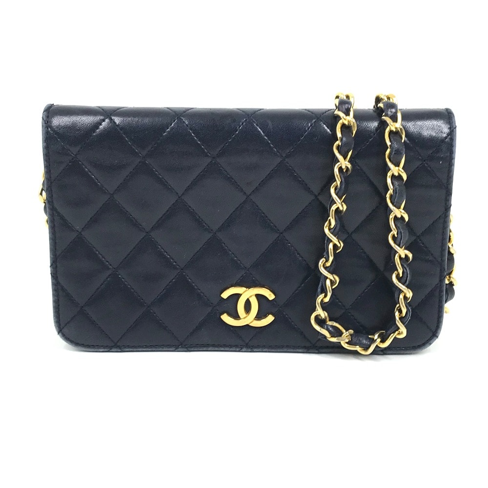 シャネル CHANEL マトラッセ/肩掛け CC ココマーク カバン チェーンショルダー ショルダーバッグ ラムスキン ネイビー