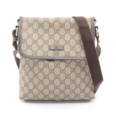 グッチ GUCCI GGスプリーム ショルダーバッグ バッグ PVCコーティングキャンバス レザー レディース ベージュ系 / ブラウン系 223666 【中古】