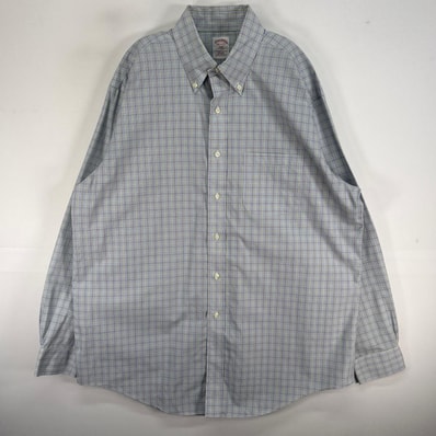 古着 ブルックスブラザーズ Brooks Brothers 長袖シャツ チェック 胸ポケ 346 L ブルー系 マルチカラー メンズ