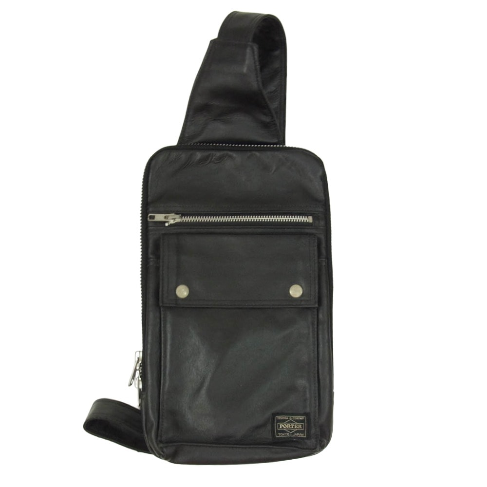 PORTER ポーター 707-06127 FREE STYLE SLING SHOULDER BAG フリースタイル スリング ショルダーバッグ ボディバッグ ブラック系【中古】