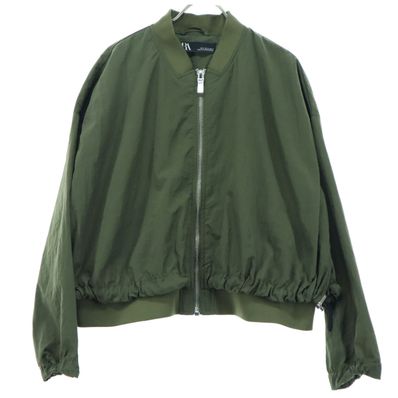 ZARA ザラ 無地 長袖 特殊裾 ブルゾン M カーキ