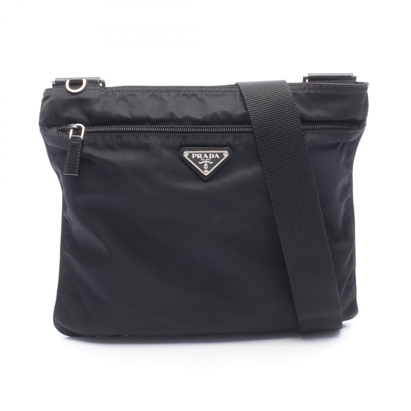 プラダ PRADA ショルダーバッグ バッグ ナイロン レザー レディース ブラック系 BT175Z 【中古】