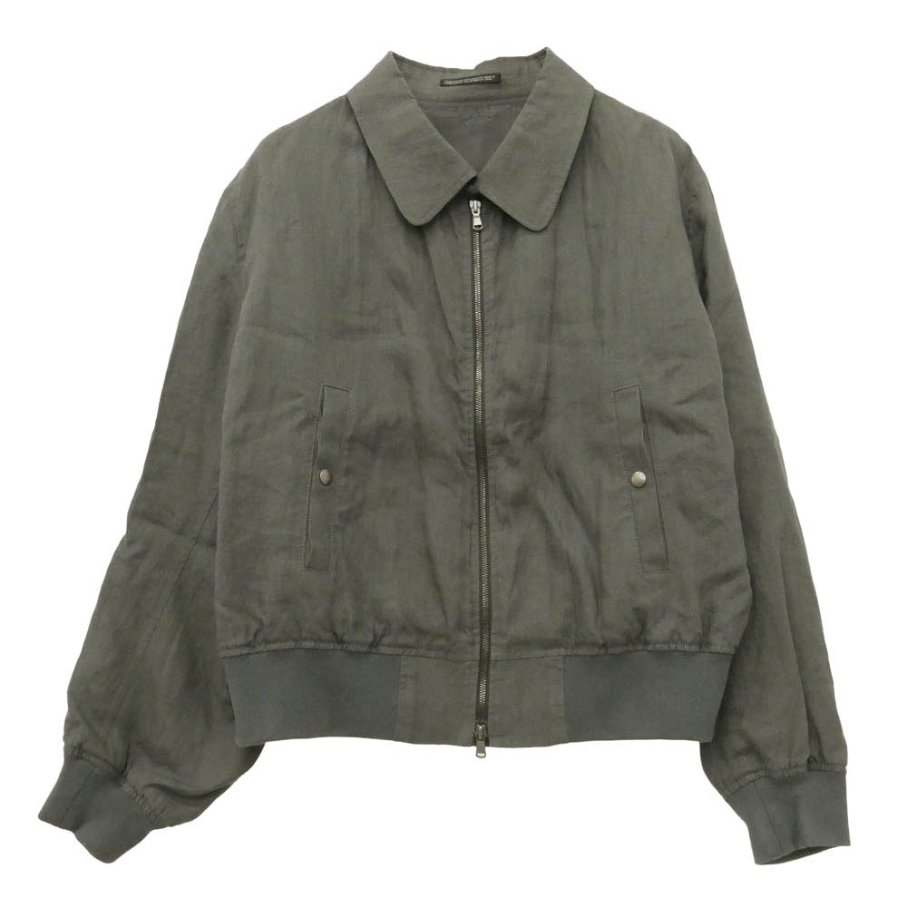 Yohji Yamamoto ヨウジヤマモト 25SS MP-Y50-303 Y's for men ワイズフォーメン × 120% LINO BLUUSON リネン 襟付き リブ ブルゾン チャコール系 1【中古】