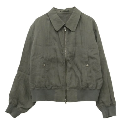 Yohji Yamamoto ヨウジヤマモト 25SS MP-Y50-303 Y's for men ワイズフォーメン × 120% LINO BLUUSON リネン 襟付き リブ ブルゾン チャコール系 1【中古】